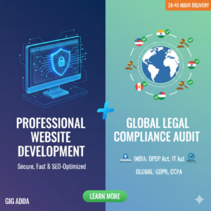 Professional Website Development + Global Legal Compliance Audit (DPDP, IT Act, GDPR)